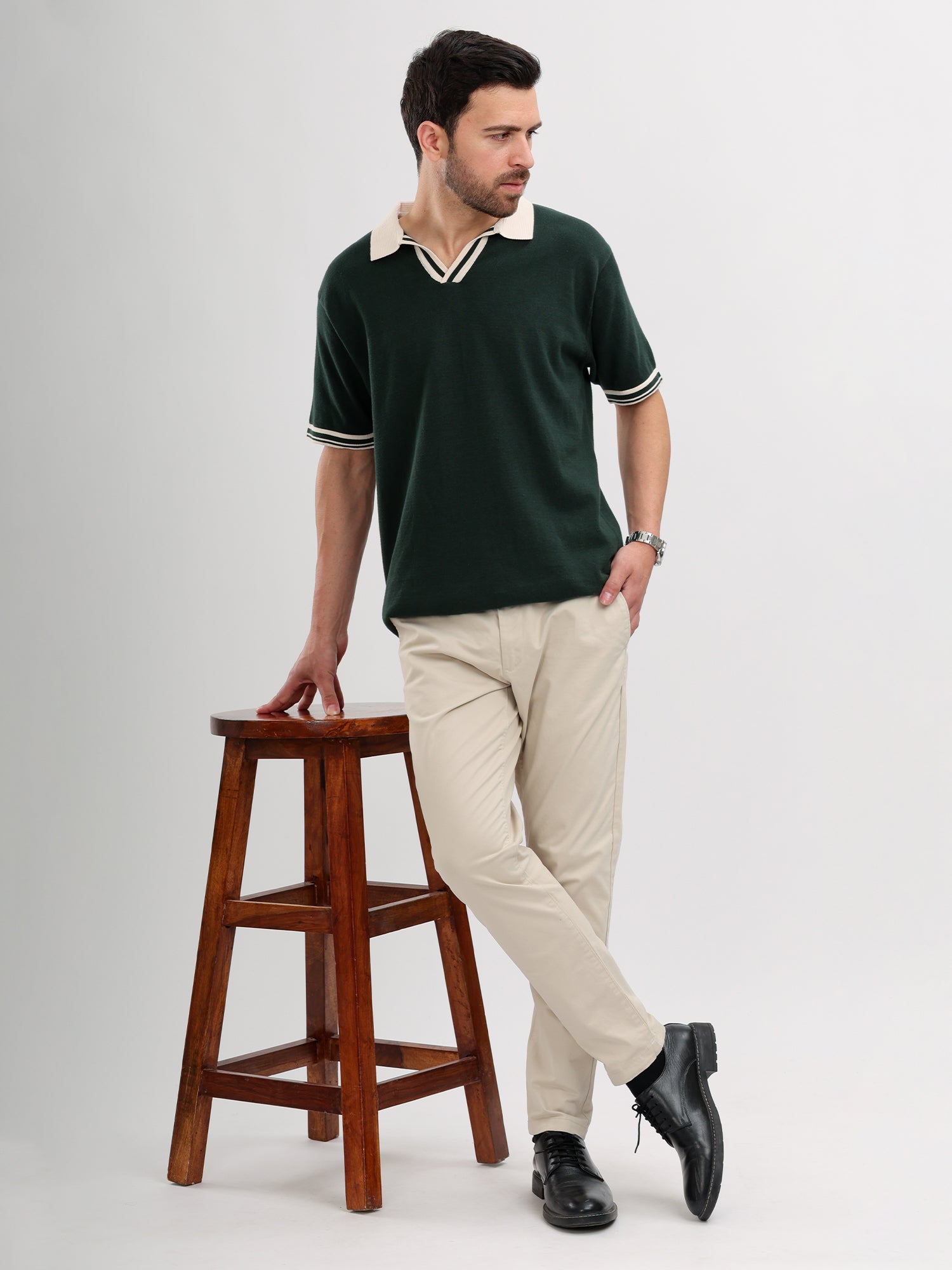 M Excess Green Knit Polo