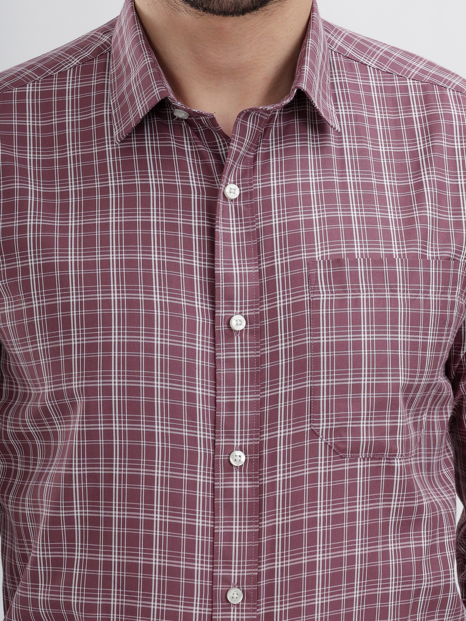 M Excess Checks Rose Pink Dress Shirt