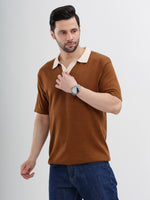 M Excess Brown Knit Polo