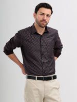 M Excess Print Purple Dress Shirt