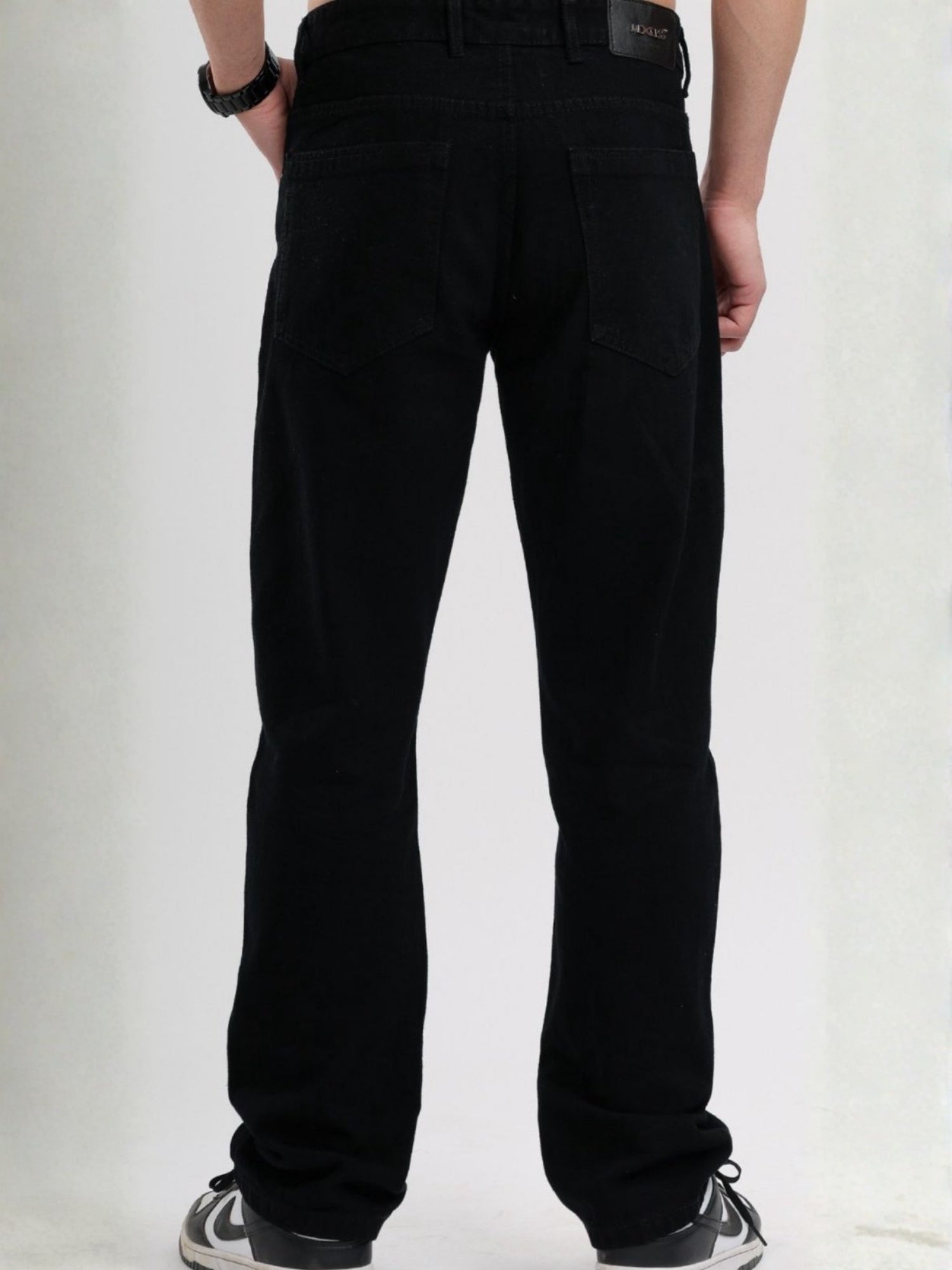M Excess Straight Fit Black Jeans