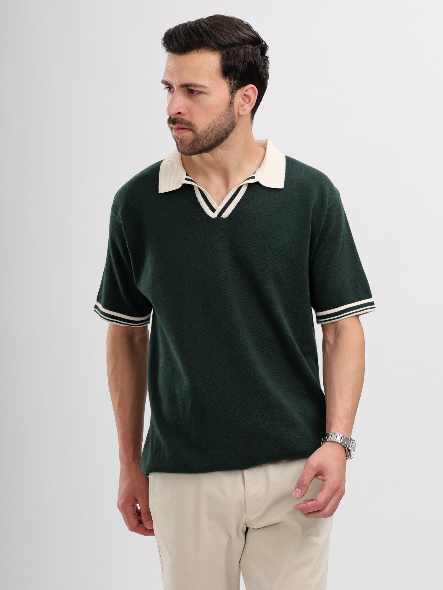 M Excess Green Knit Polo