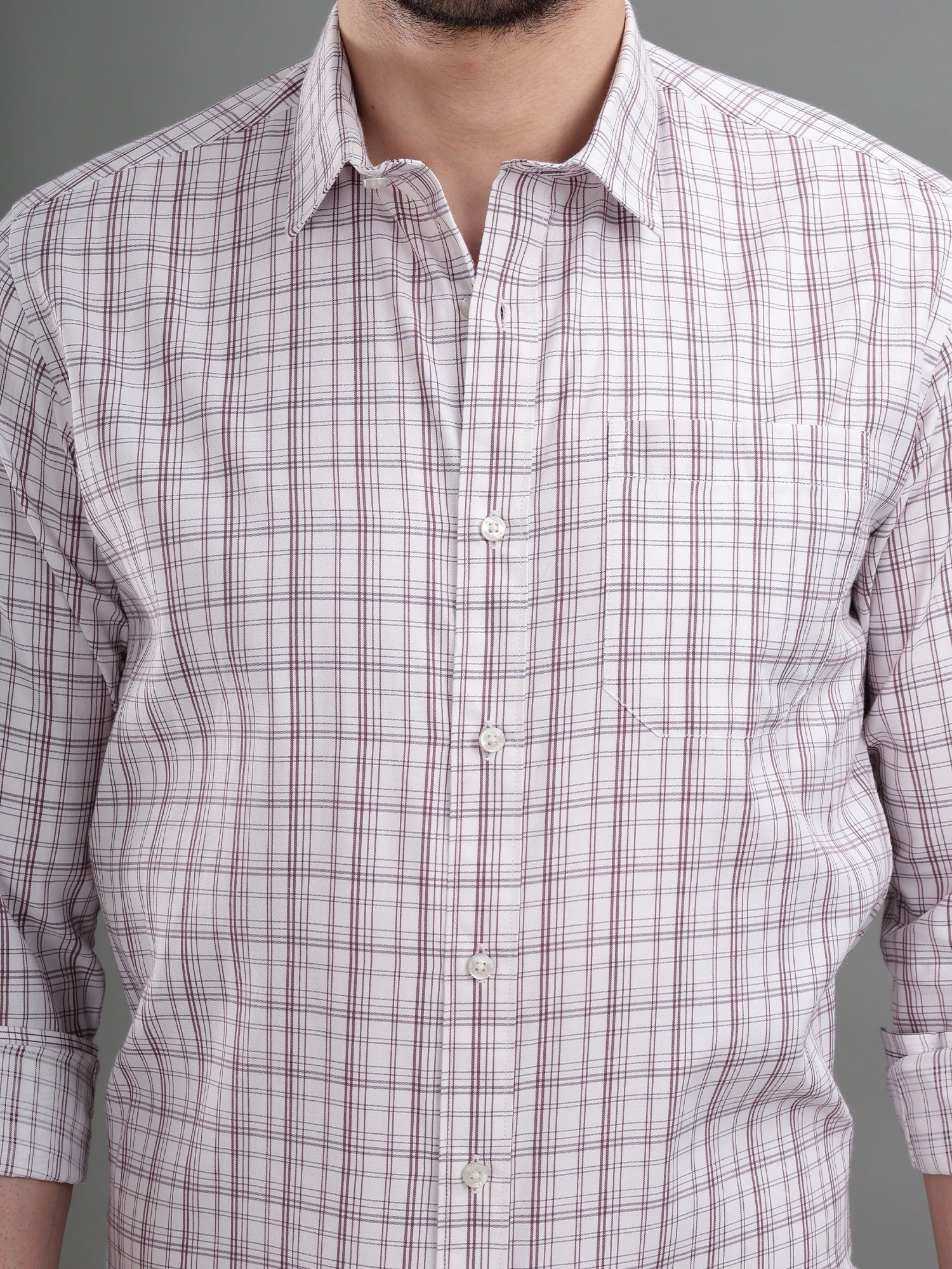 M Excess Checks White/Pink Dress Shirt