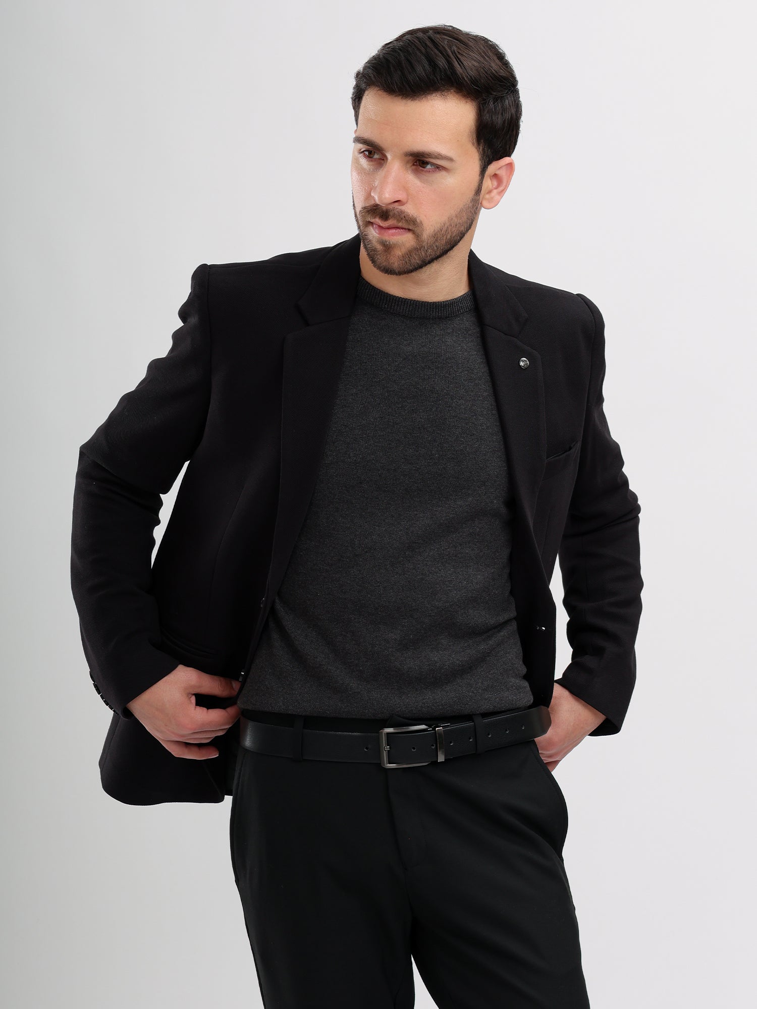 M Excess Black Casual Blazer