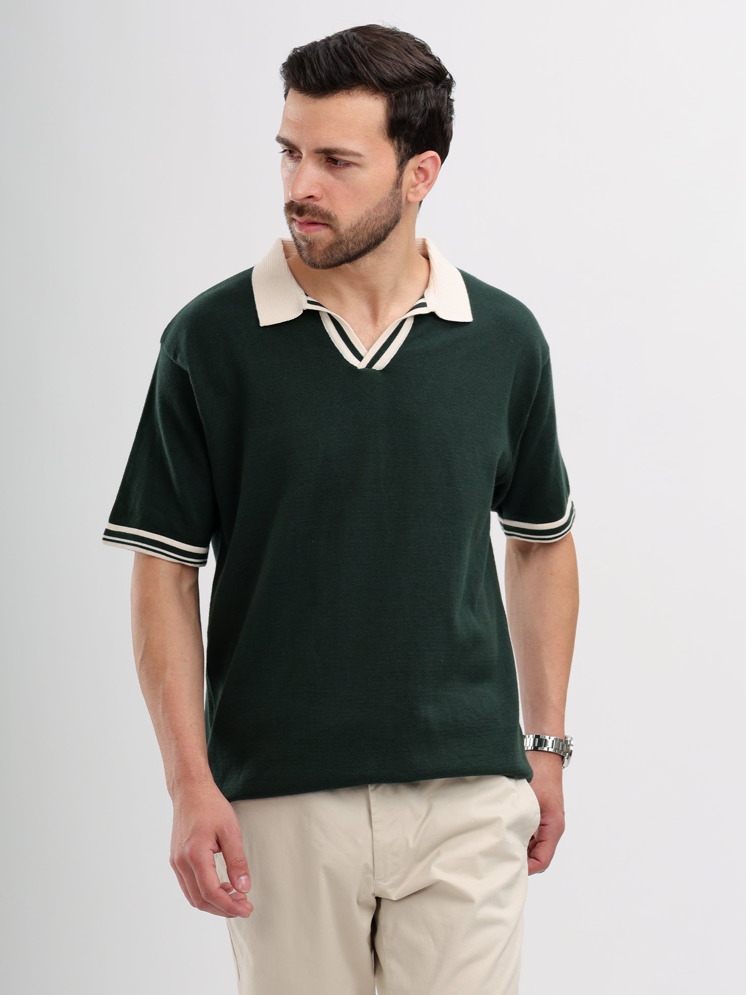 M Excess Green Knit Polo