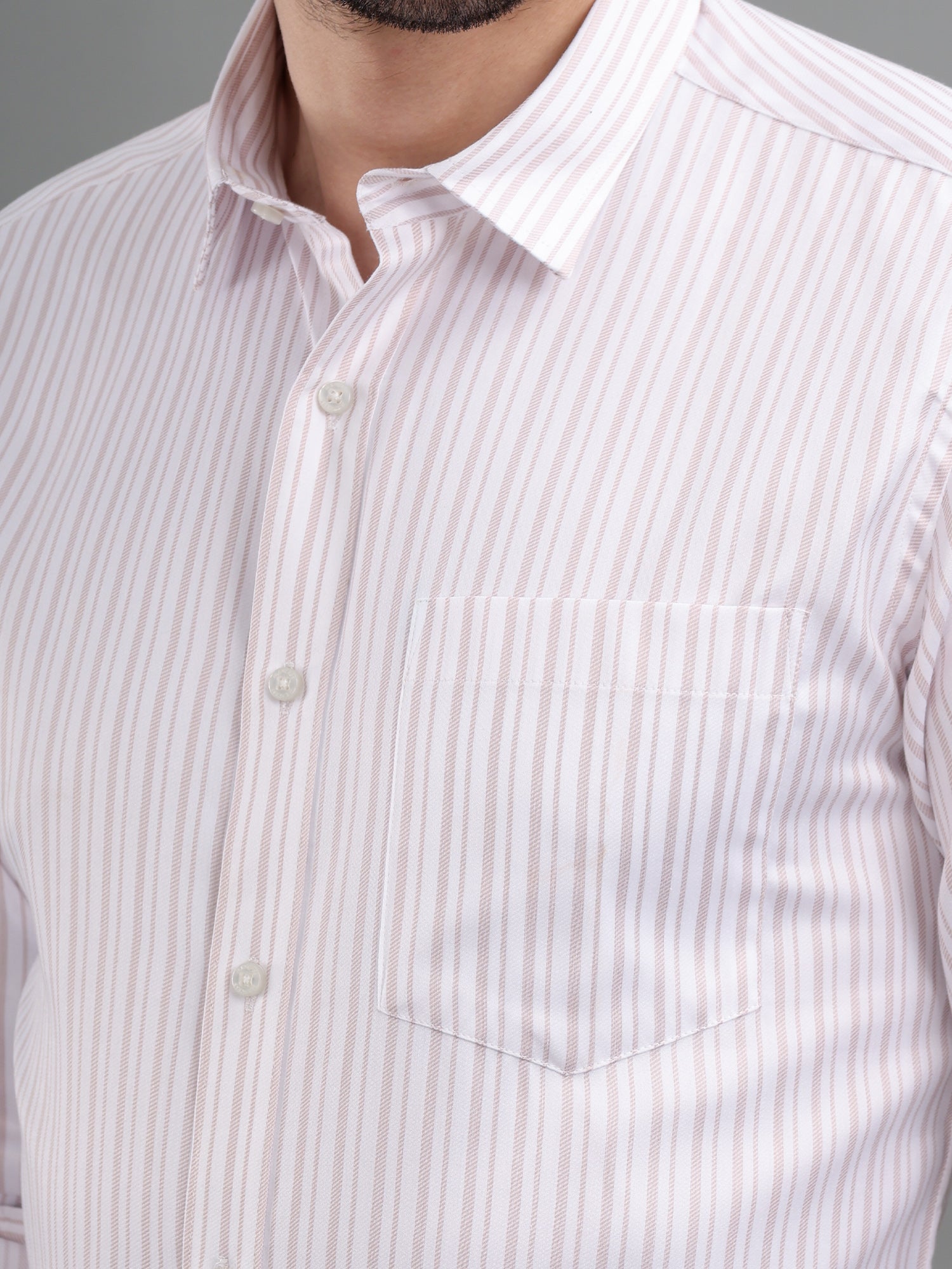 M Excess Stripes Soft Pink Dress Shirt