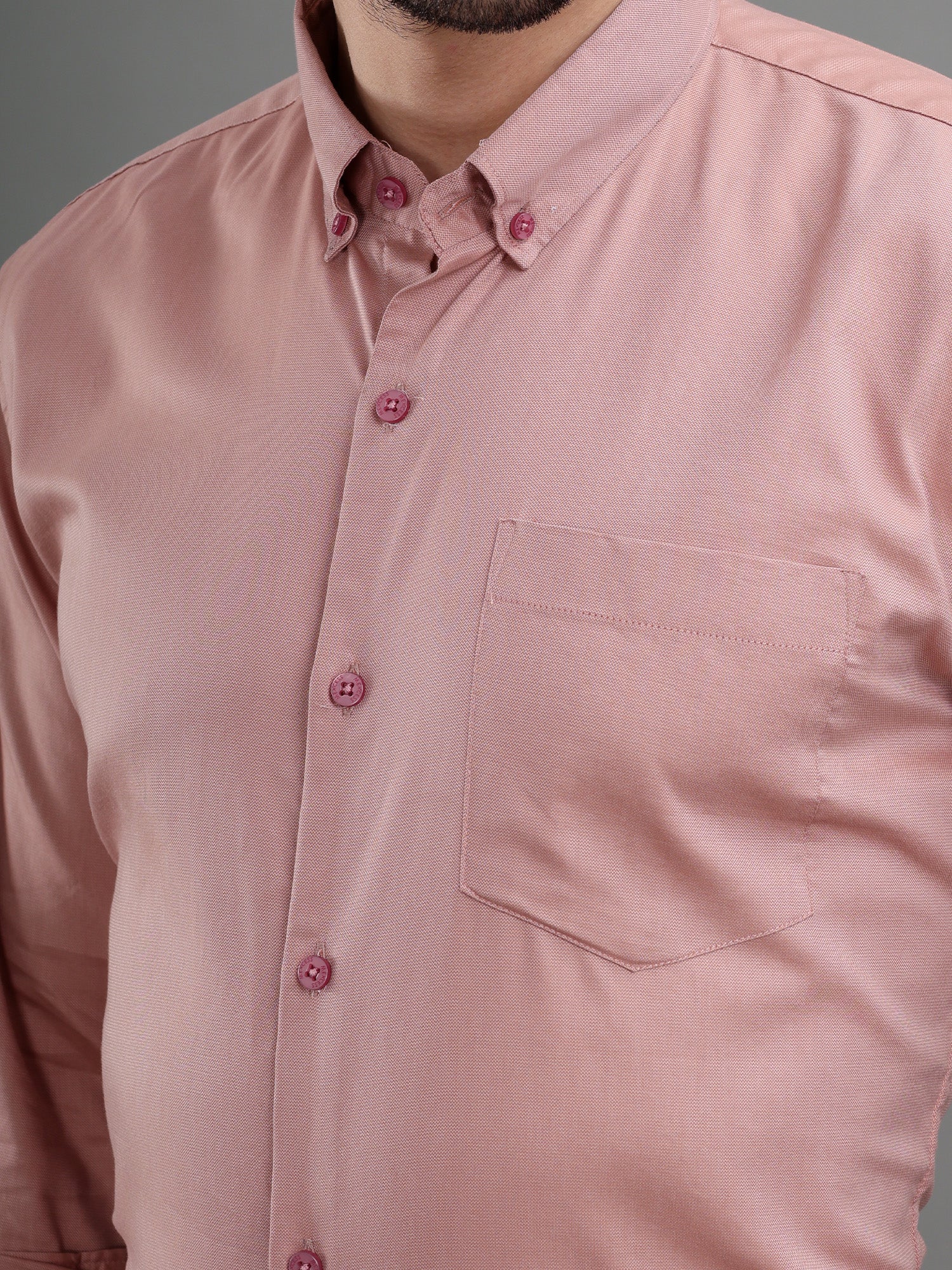 M Excess Solid Pink Dress Shirt