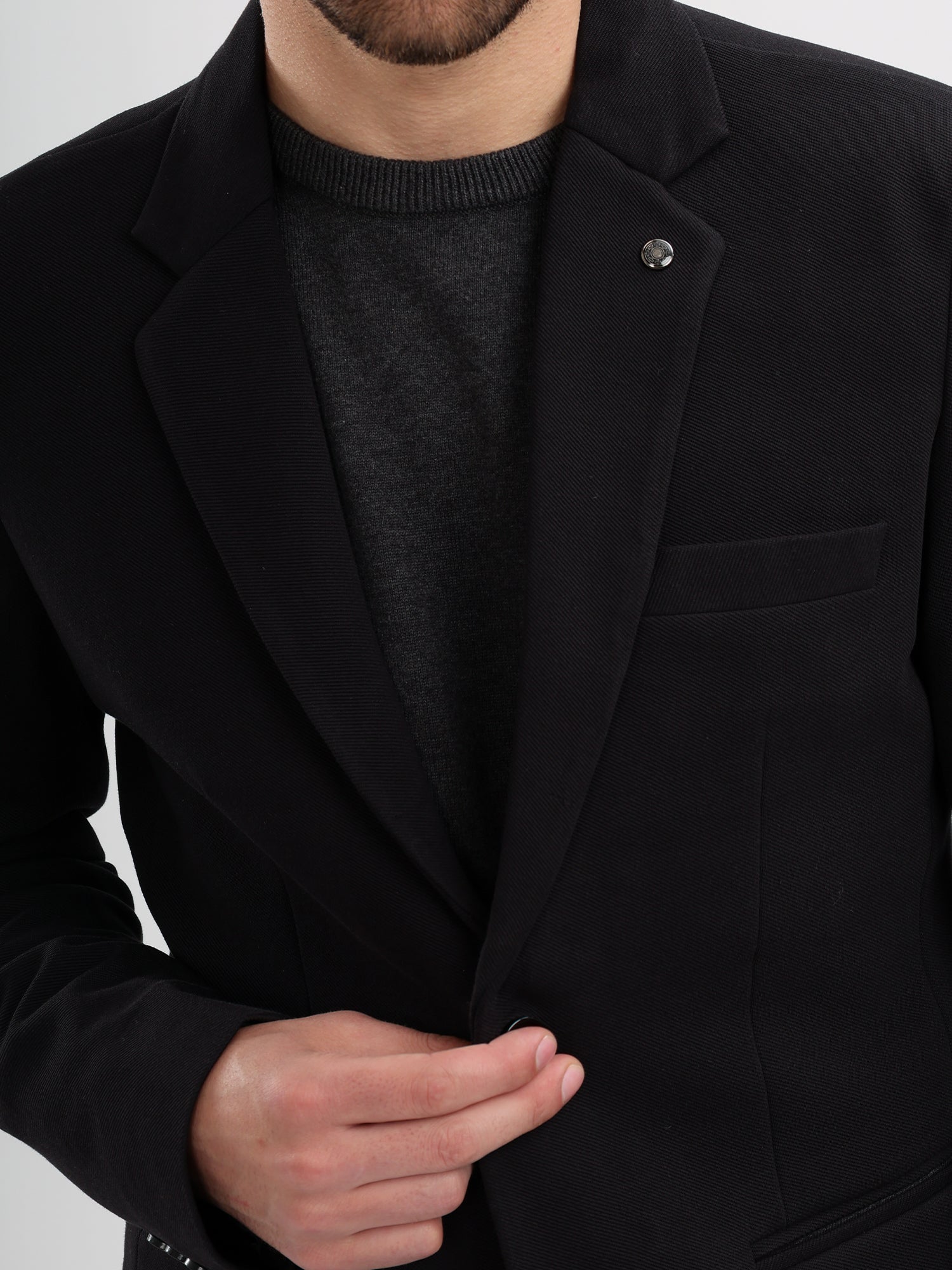 M Excess Black Casual Blazer