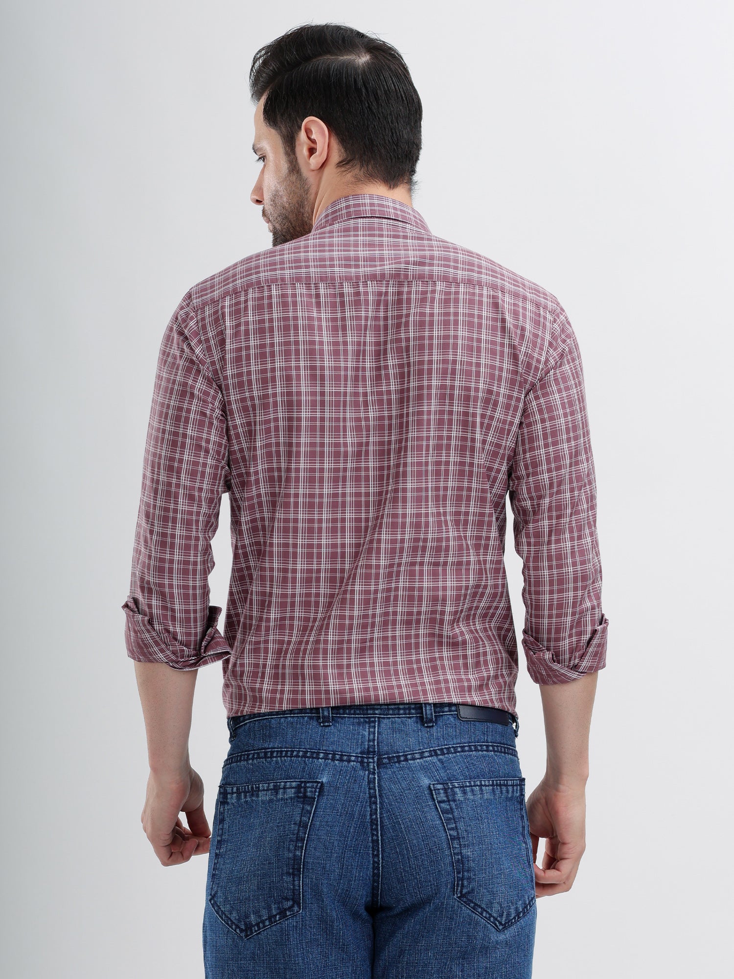 M Excess Checks Rose Pink Dress Shirt
