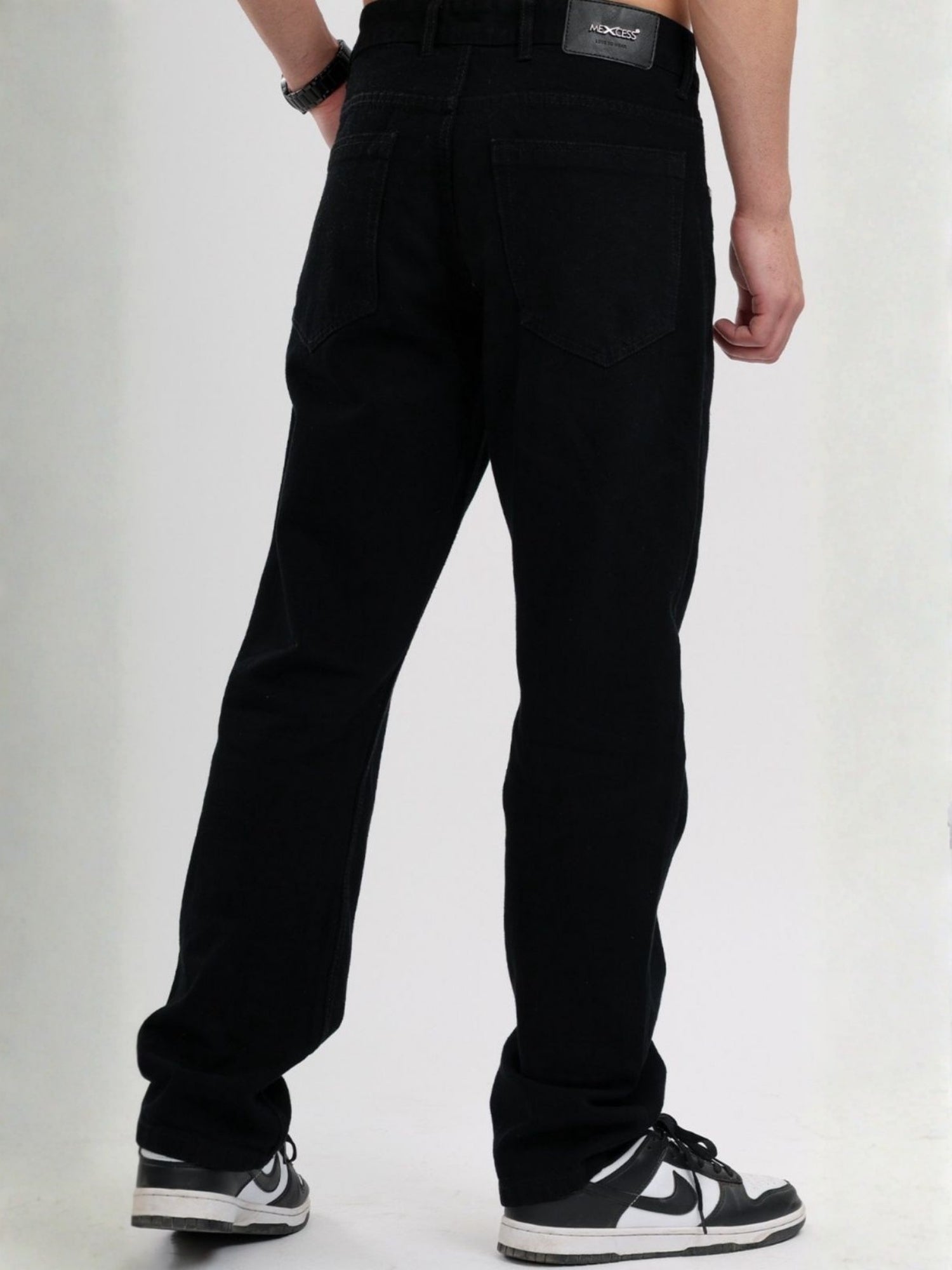 M Excess Straight Fit Black Jeans