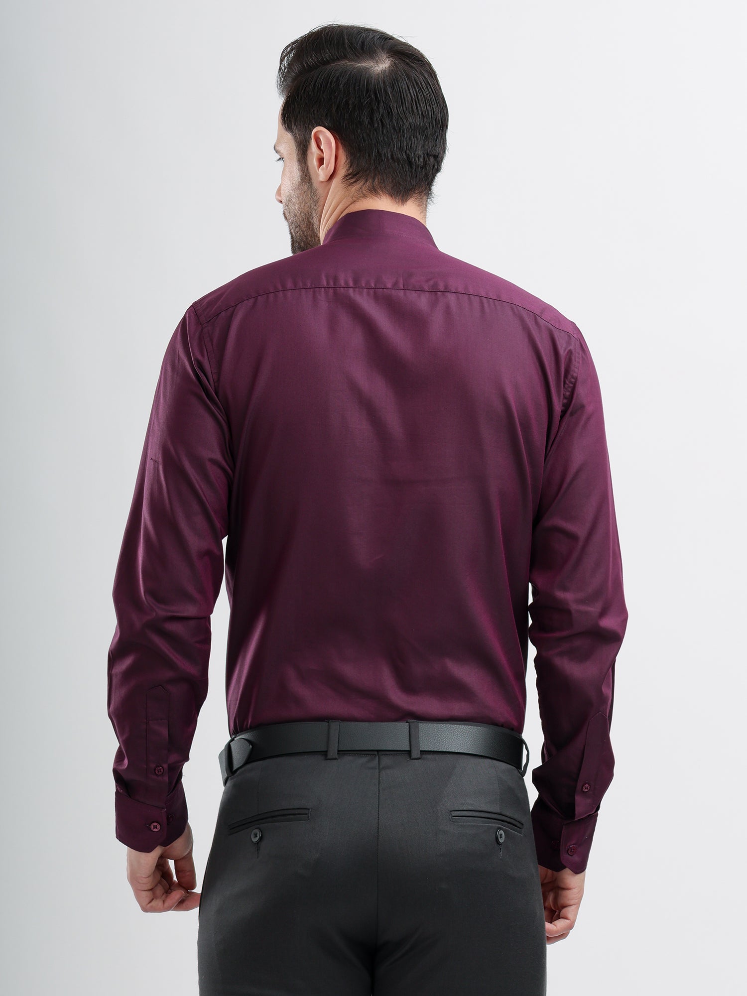 M Excess Solid Grape Dress Shirt