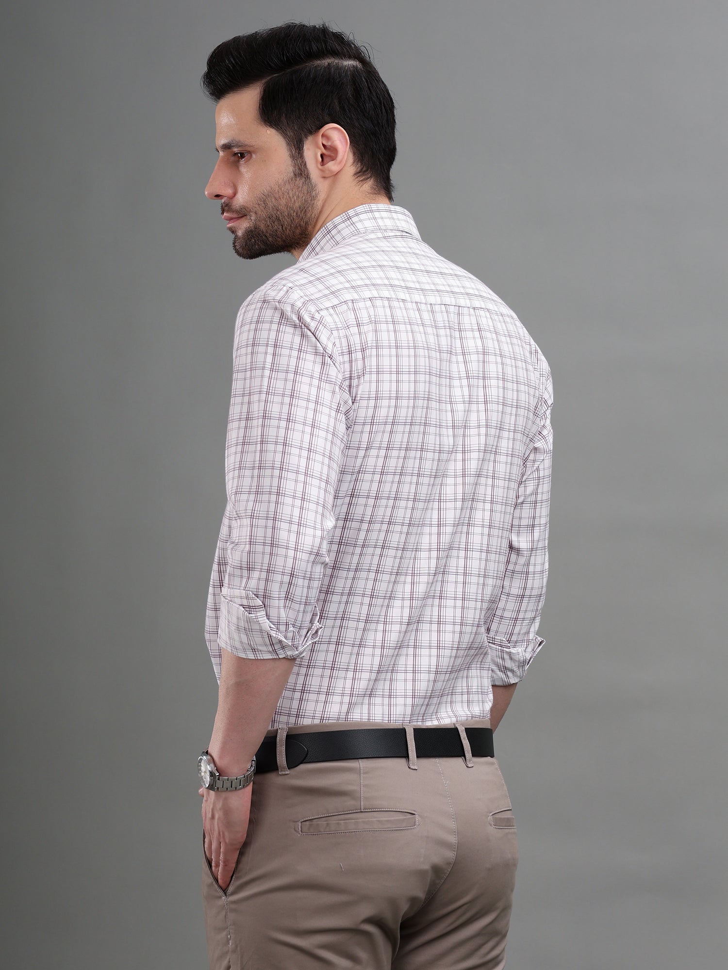 M Excess Checks White/Pink Dress Shirt