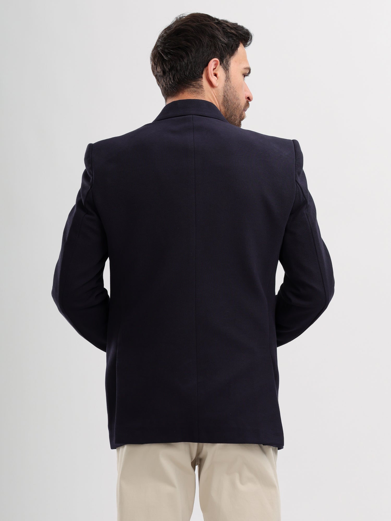 M Excess Navy Blue Casual Blazer