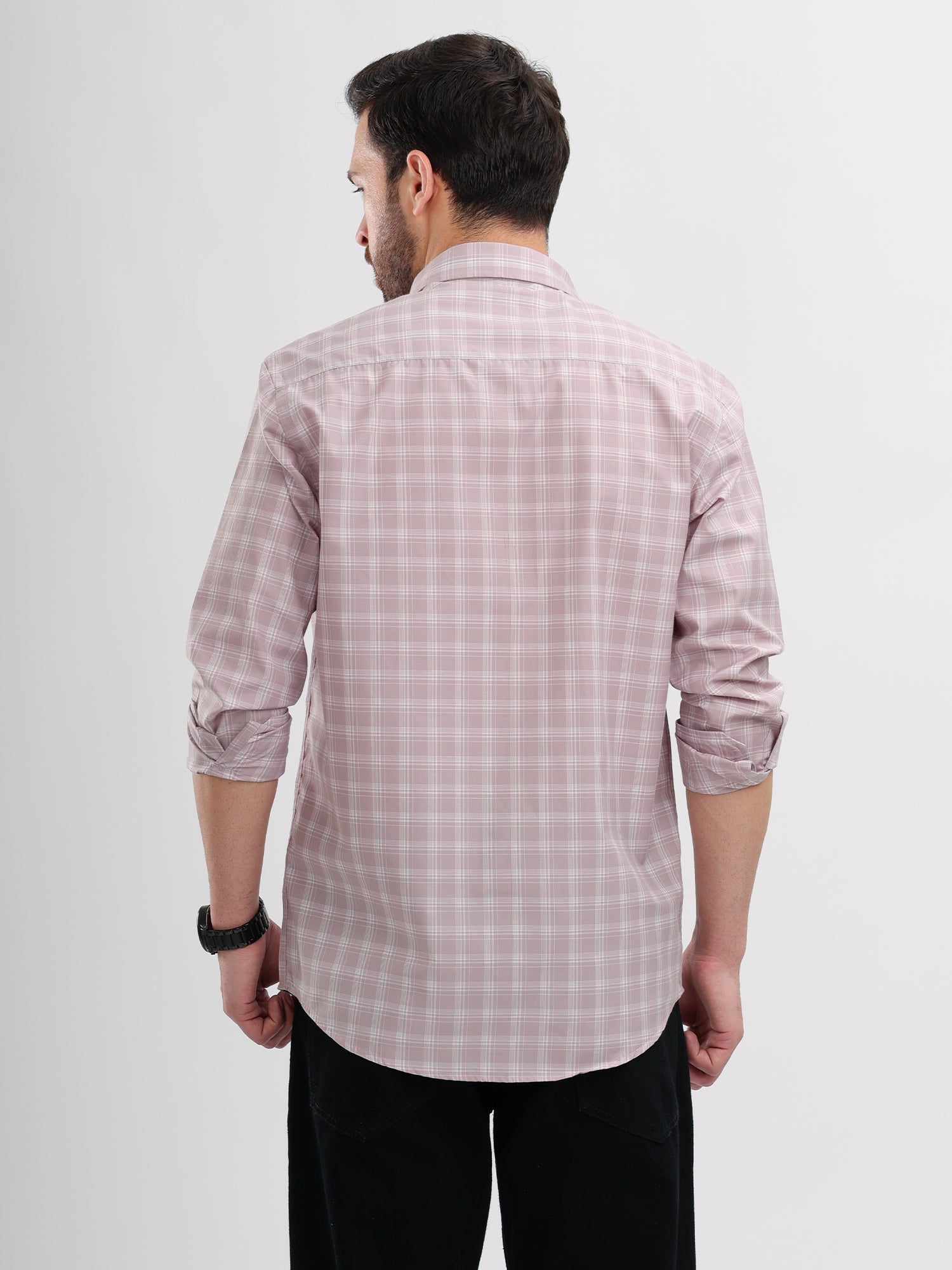 M Excess Checks Pink Dress Shirt