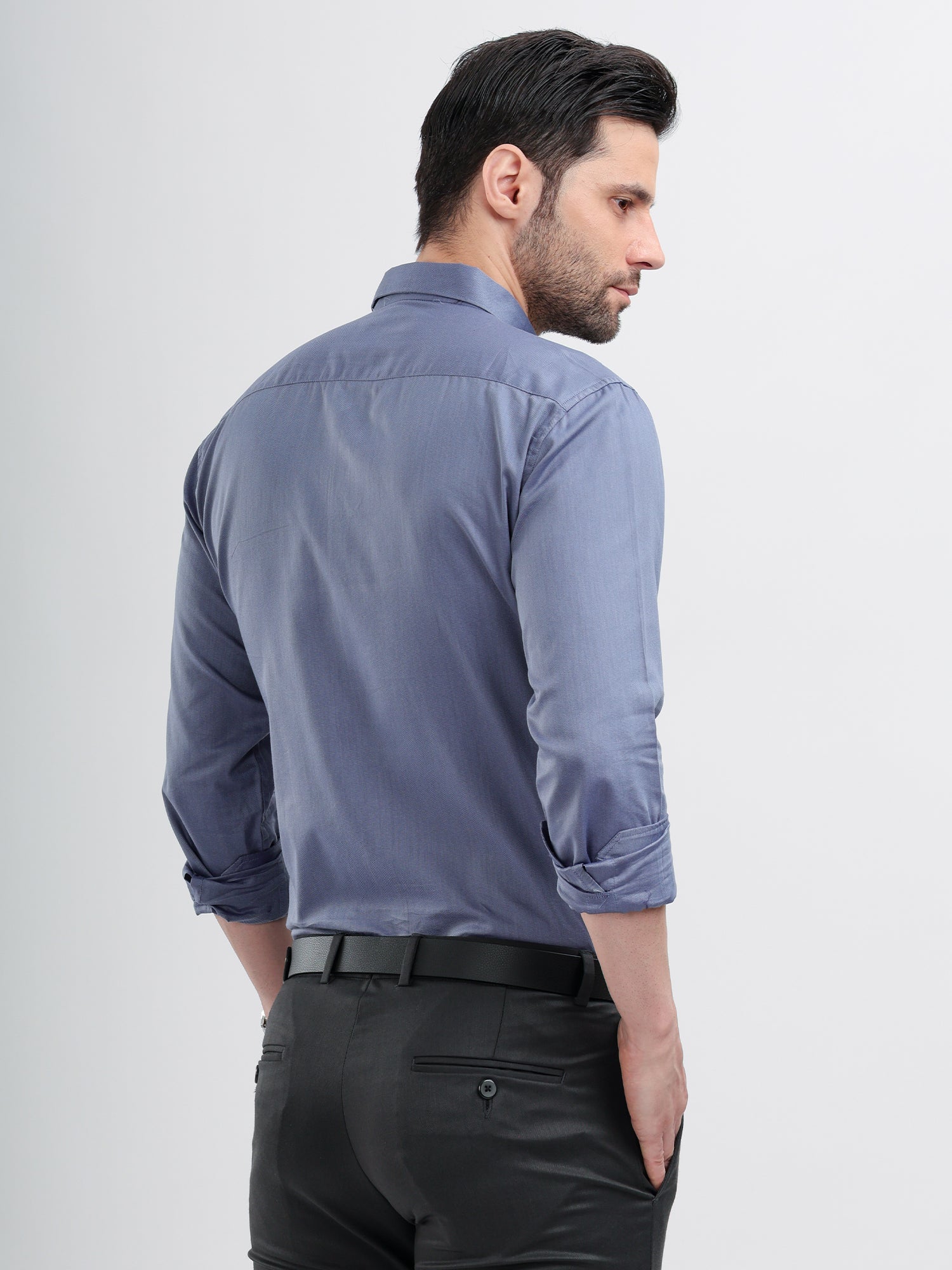 M Excess Solid Cobalt Blue Dress Shirt