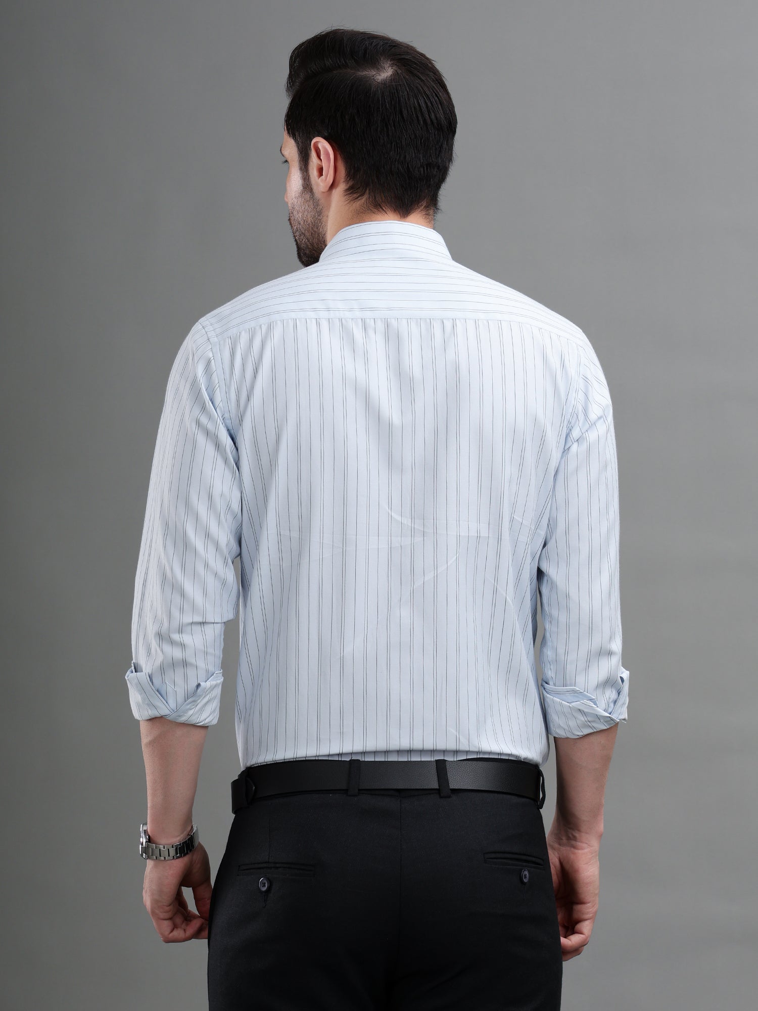 M Excess Stripes Blue Dress Shirt
