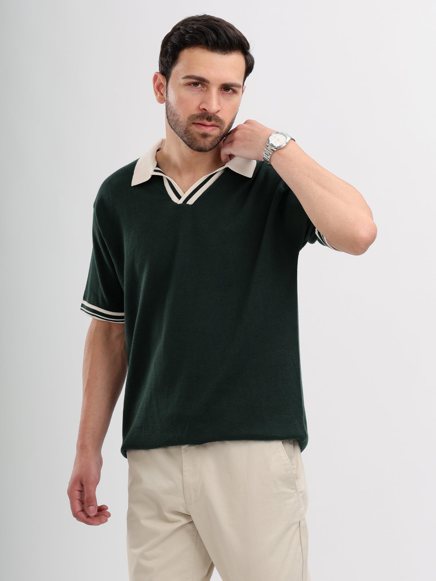 M Excess Green Knit Polo