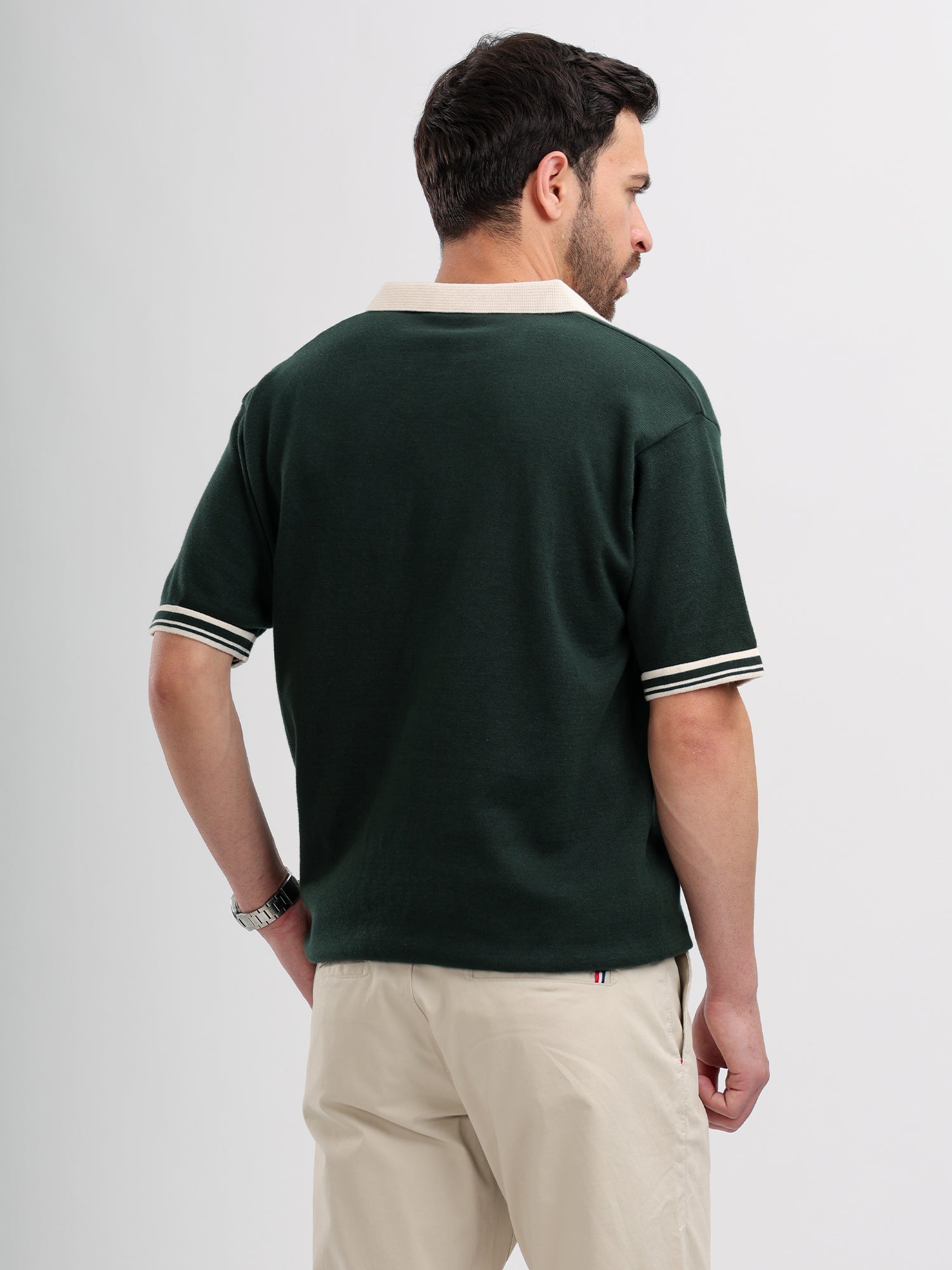 M Excess Green Knit Polo