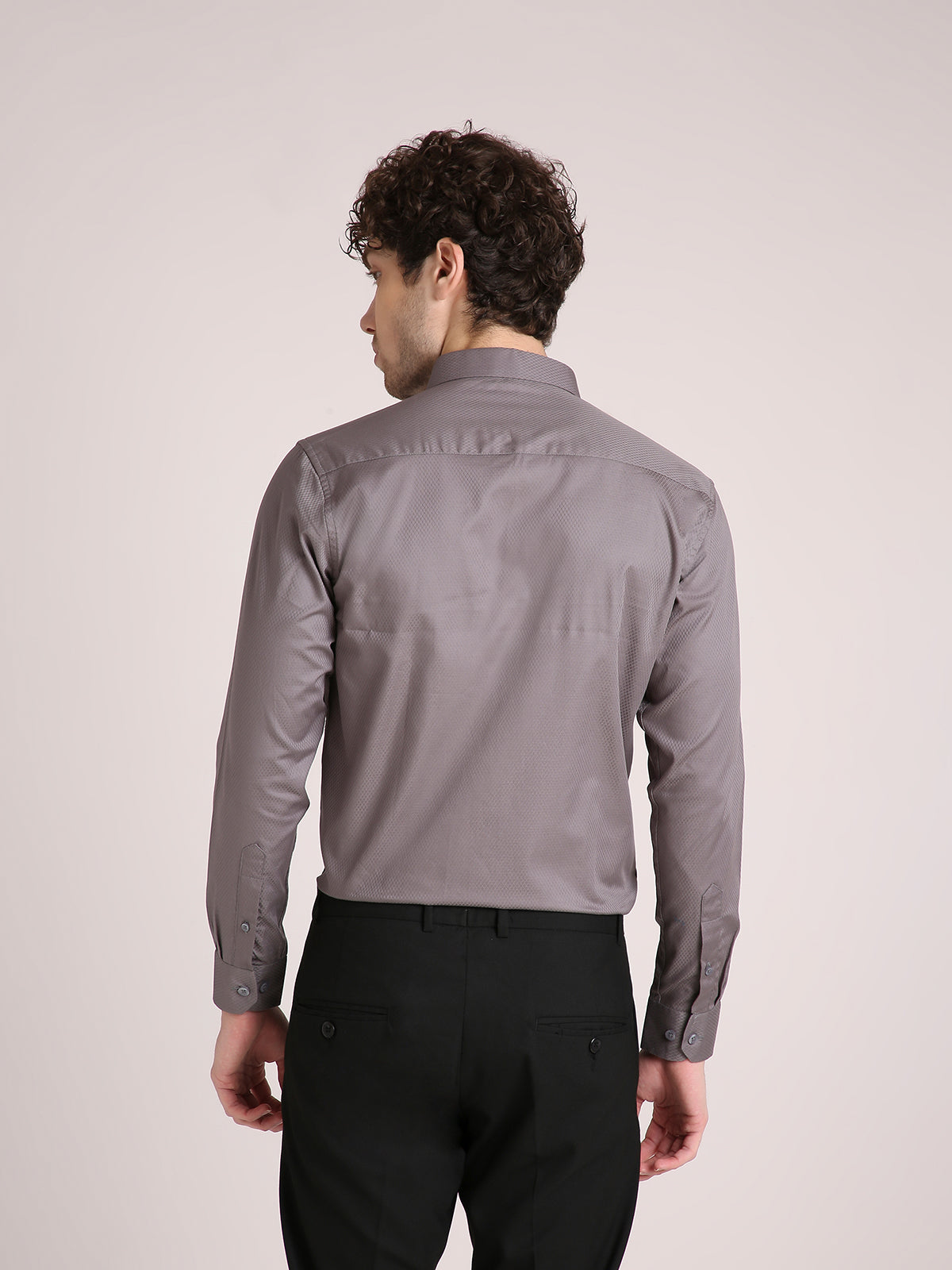 M Excess Solid Dark Grey Dress Shirt