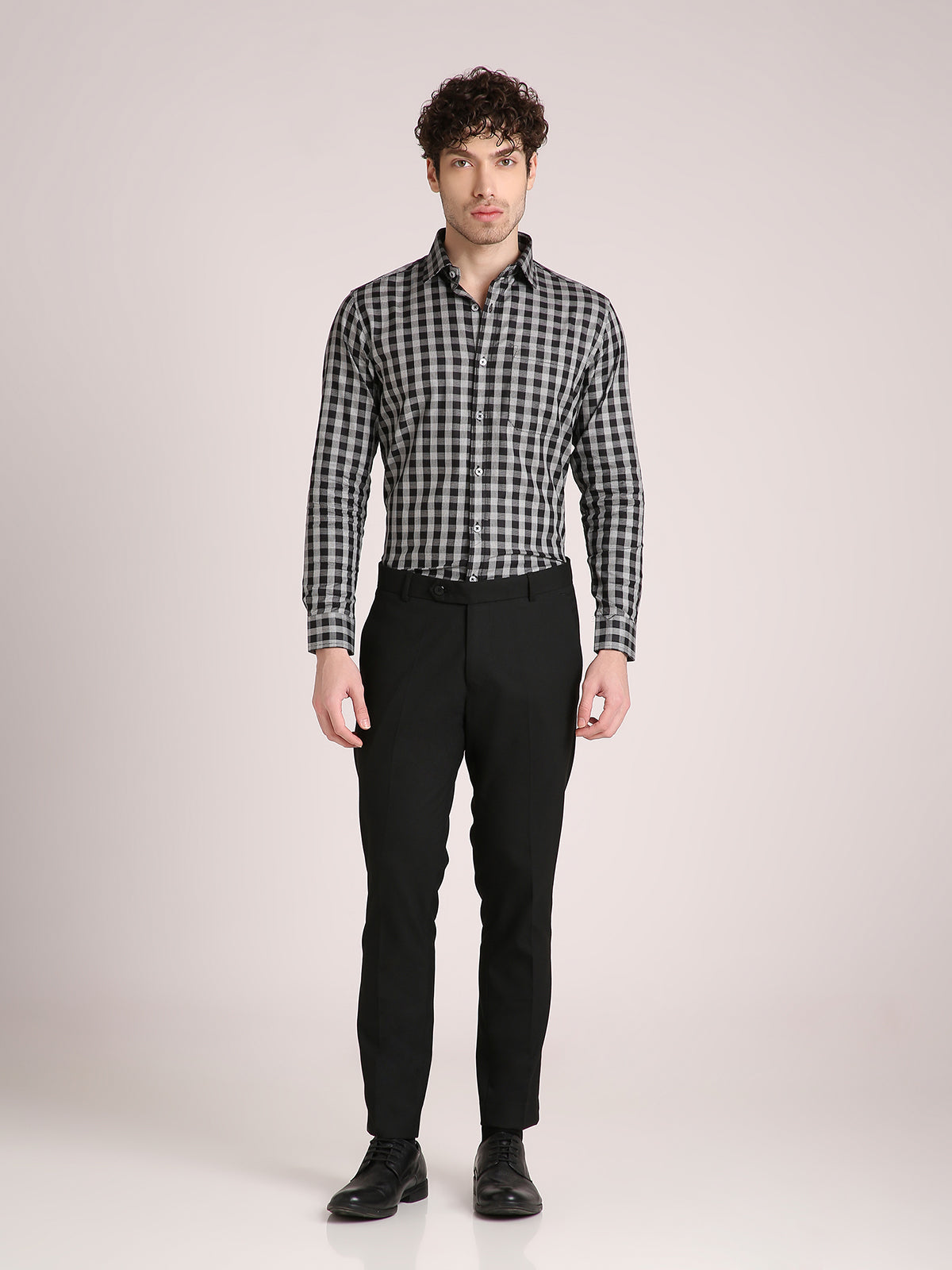M Excess Checks Black/White Dress Shirt