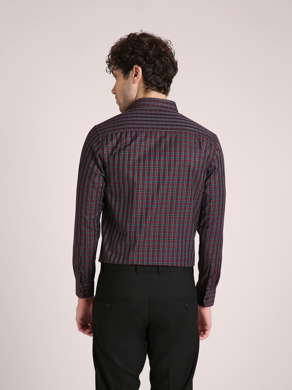 M Excess Checks Red Dress Shirt