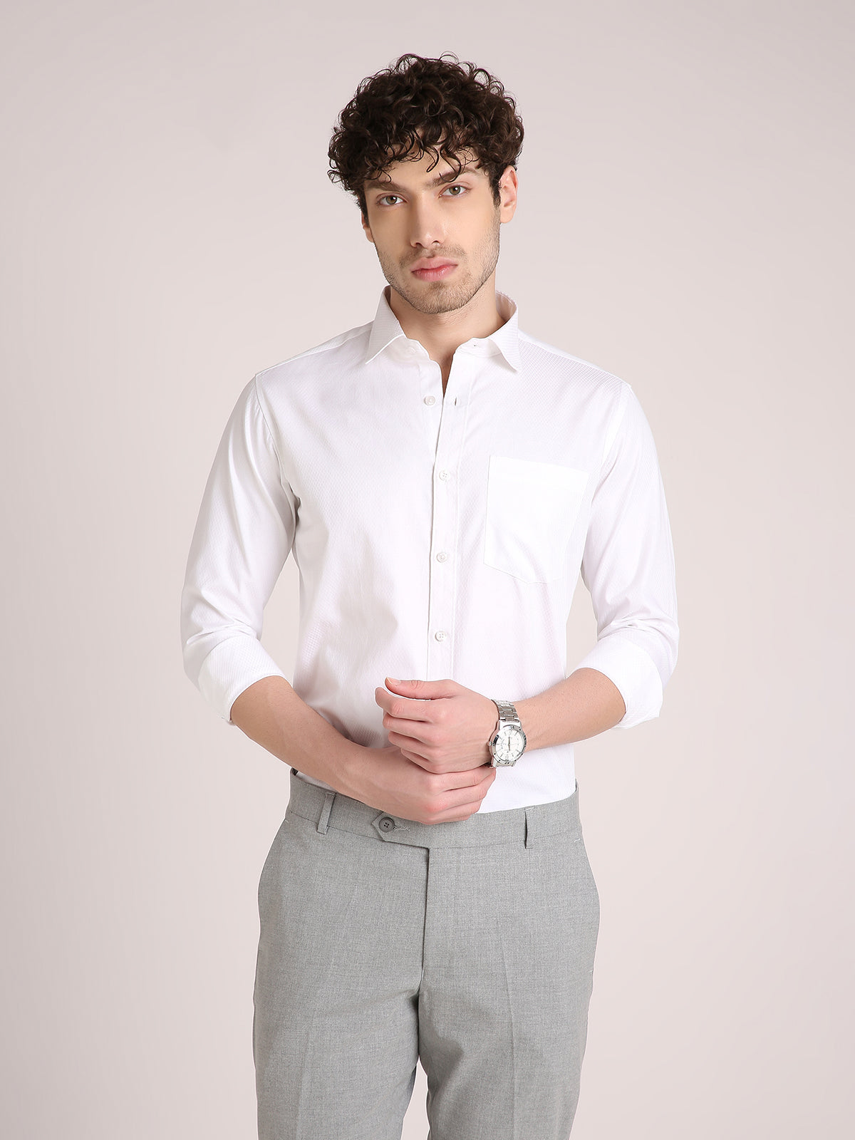 M Excess Melange Grey Everyday Formal Trousers