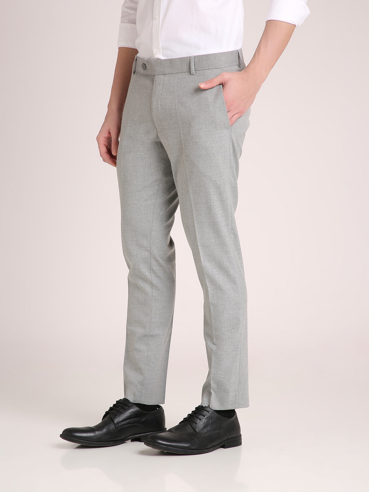 M Excess Melange Grey Everyday Formal Trousers