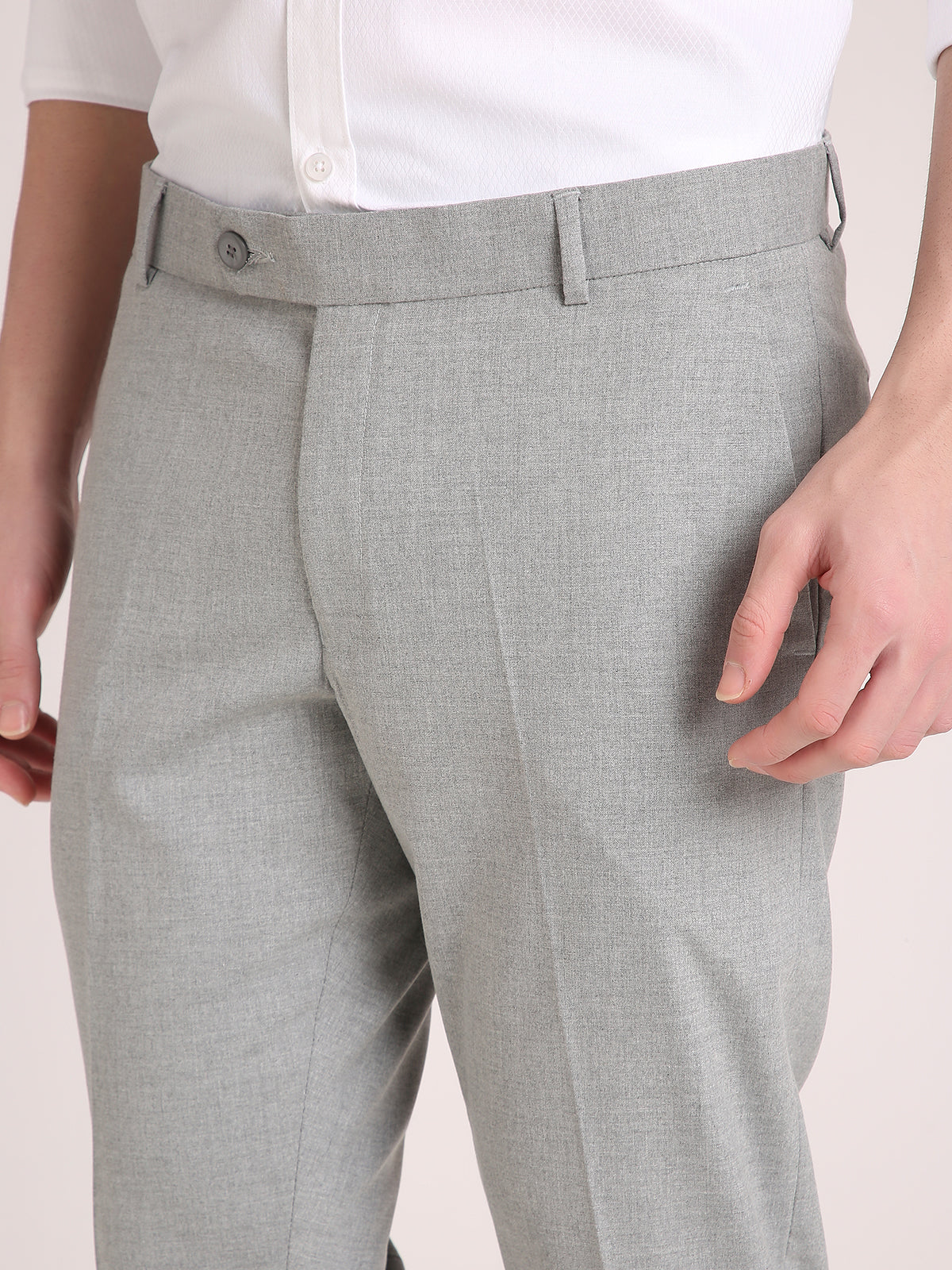 M Excess Melange Grey Everyday Formal Trousers