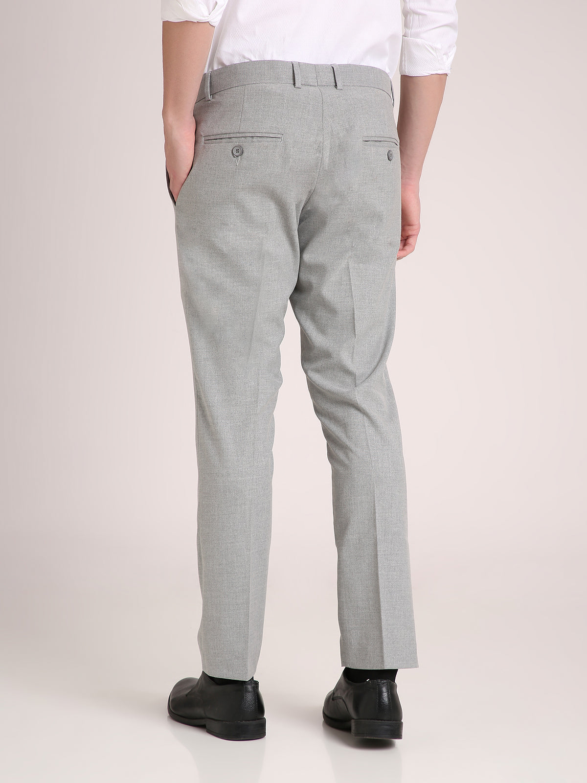 M Excess Melange Grey Everyday Formal Trousers