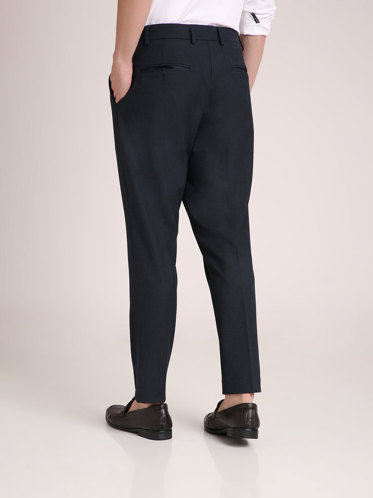 M Excess Navy Straight Fit Trousers