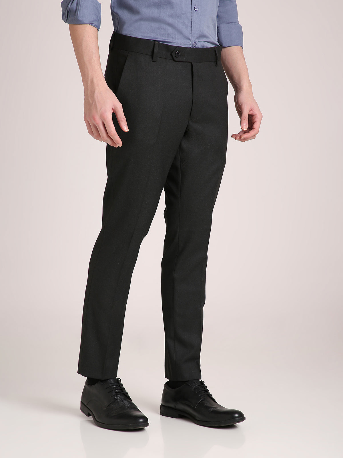 M Excess Melange Black Everyday Formal Trousers