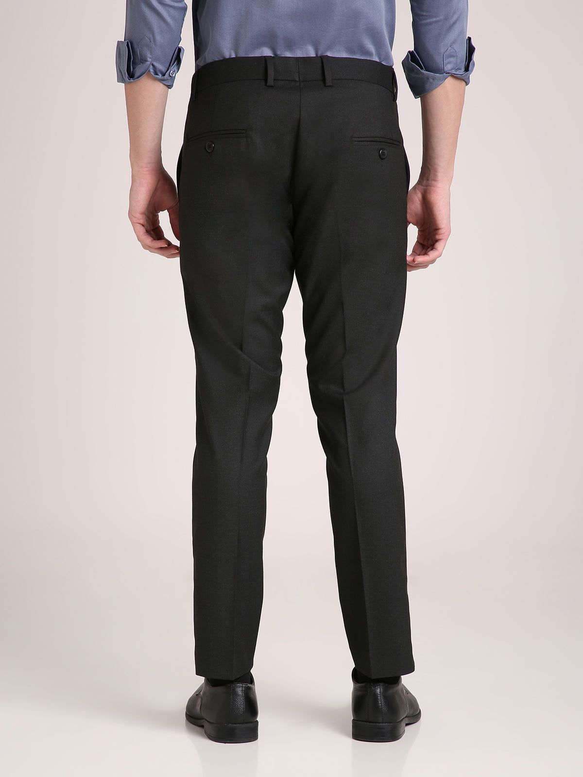 M Excess Melange Black Everyday Formal Trousers