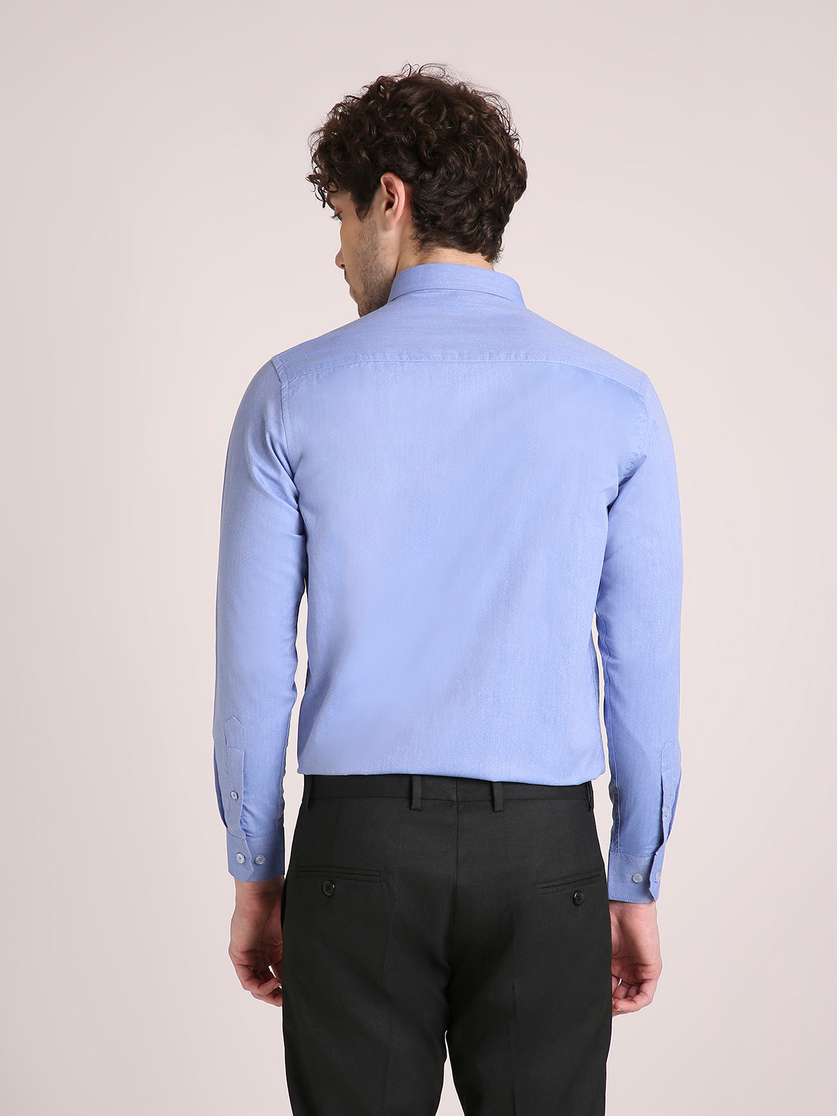 M Excess Solid Light Blue Dress Shirt