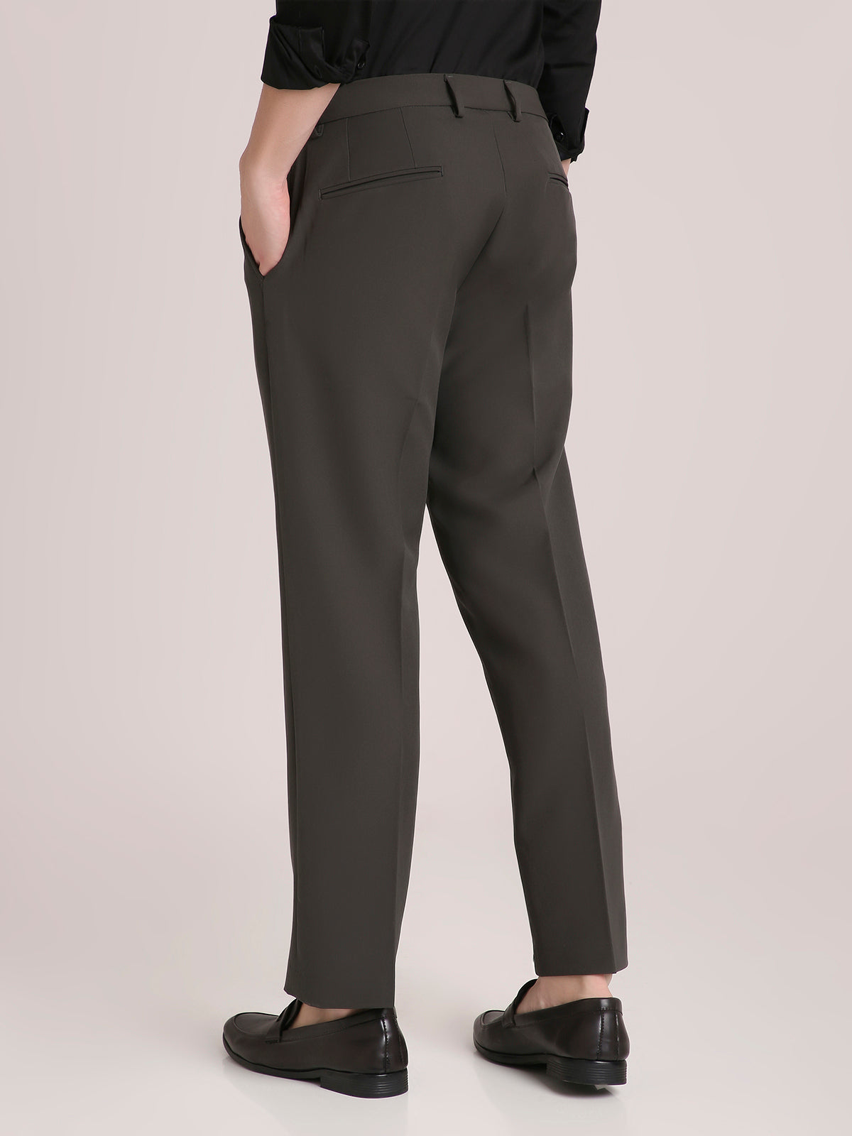 M Excess Dark Olive Straight Fit Trousers