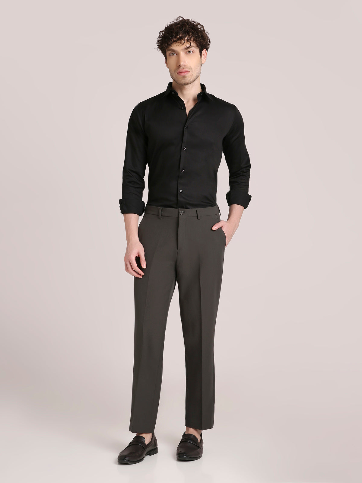 M Excess Dark Olive Straight Fit Trousers