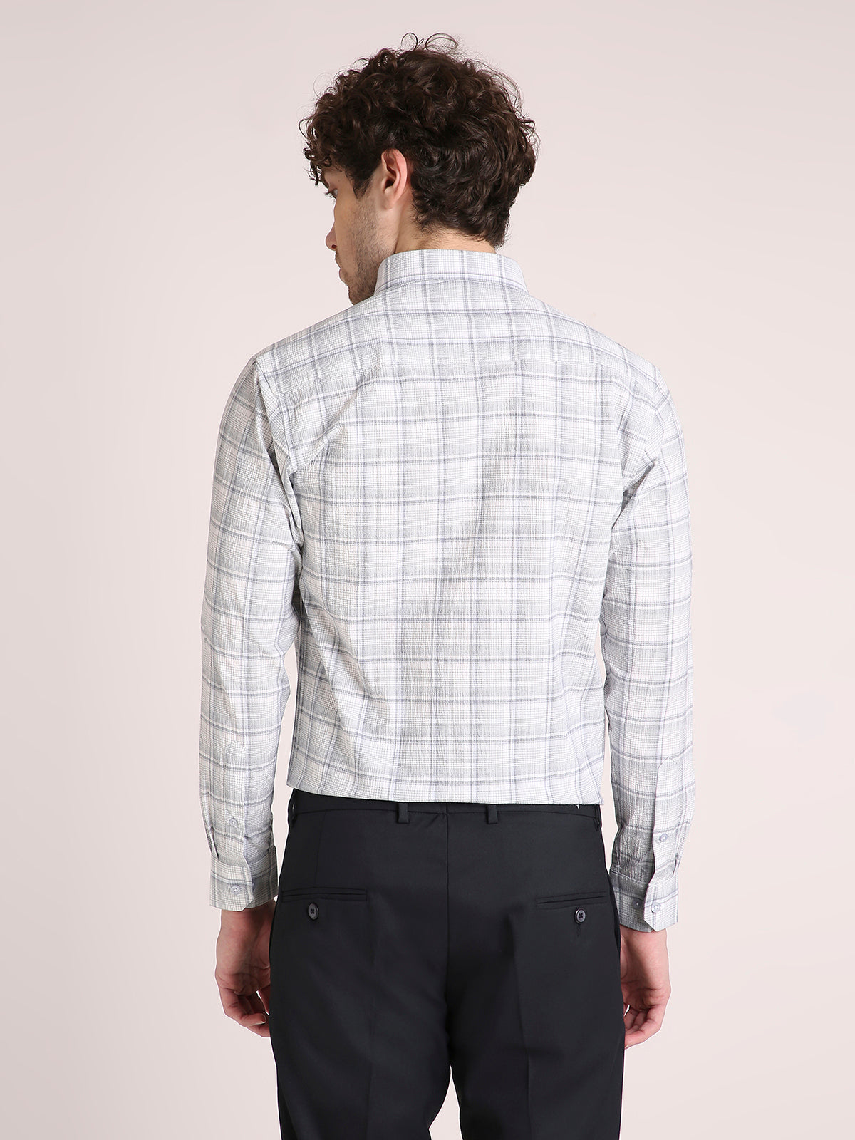 M Excess Checks Ash Dress Shirt