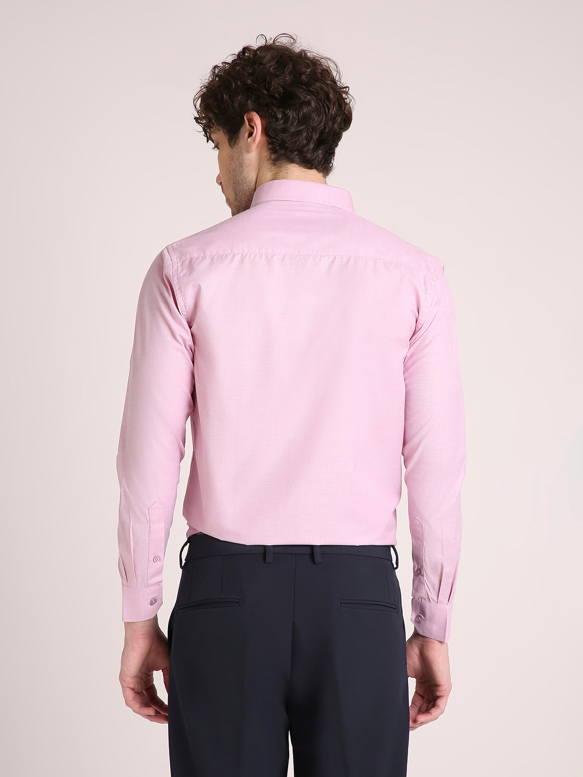 M Excess Solid Pink Dress Shirt